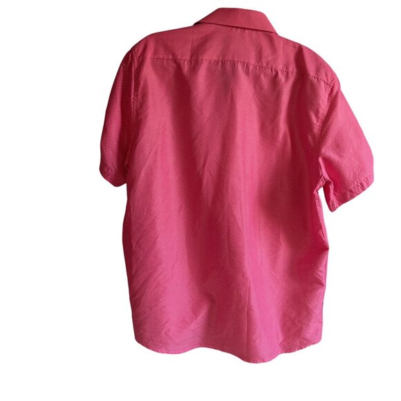 Rosso Milano Italy Polka Dot Modern Fit Button Down Shirt Men XL 17.5 Pink - Picture 3 of 9